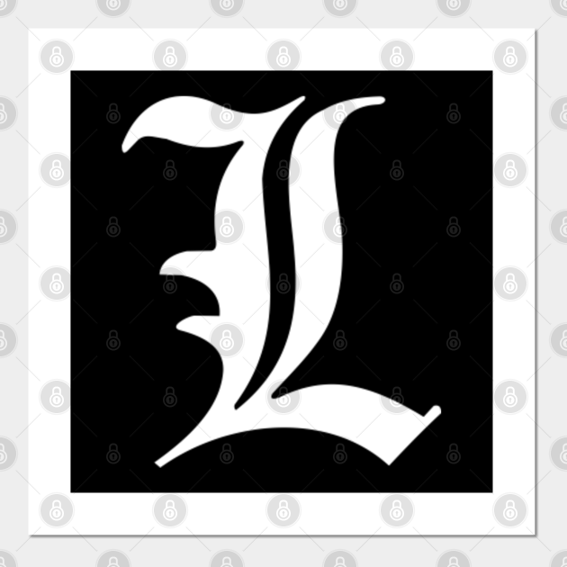 Death Note White L Logo Deathnote Posters and Art Prints TeePublic
